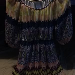 A multicolored dress